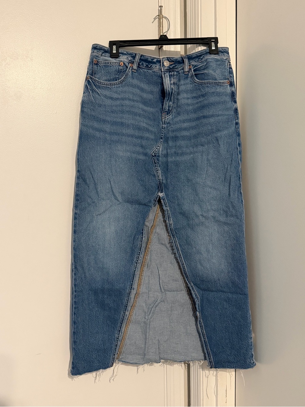 American Eagle Blue Denim Midi Skirt